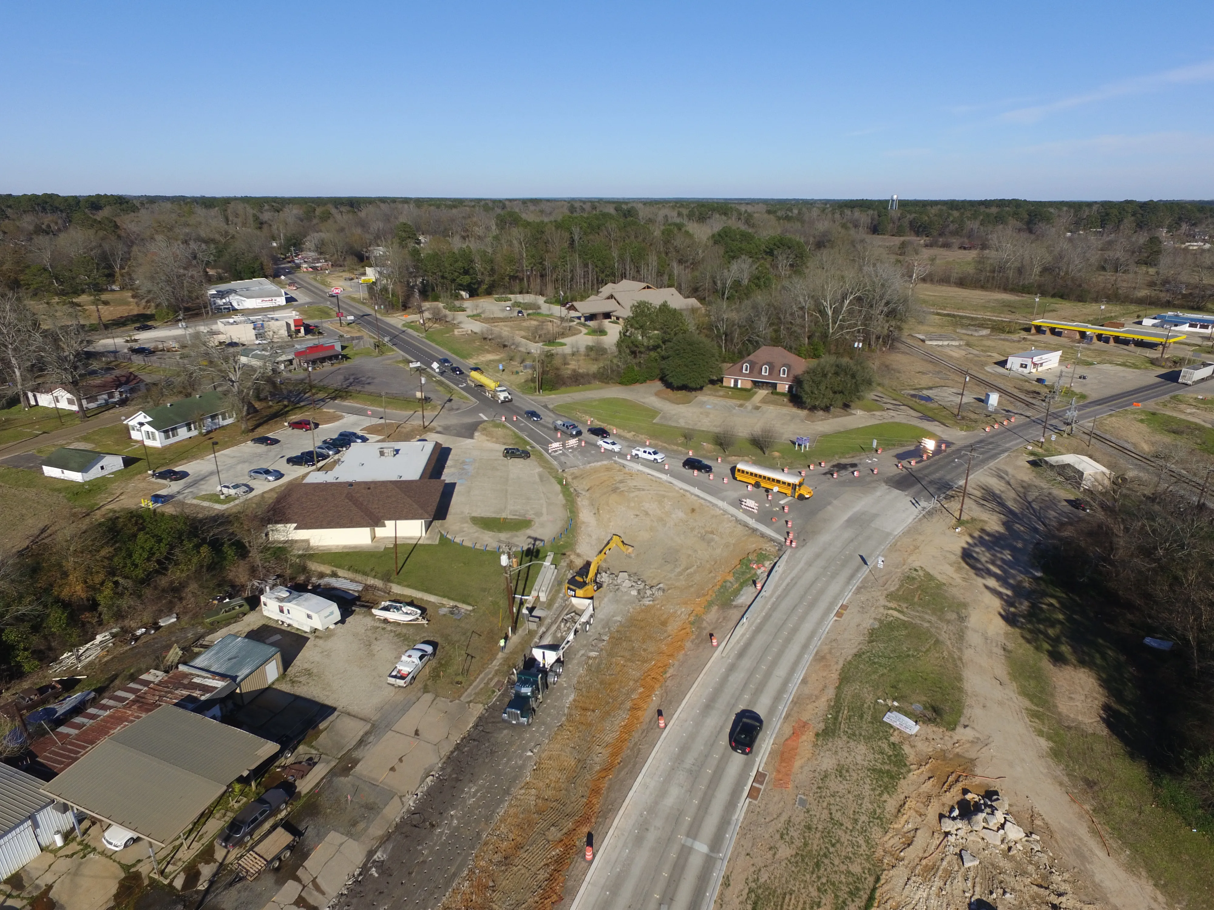 Road construction in Logansport, Louisiana