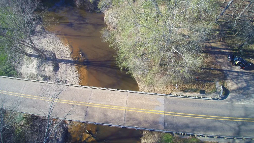 Big Cow Creek ... at Texas Hwy. 363 bridge which crosses it