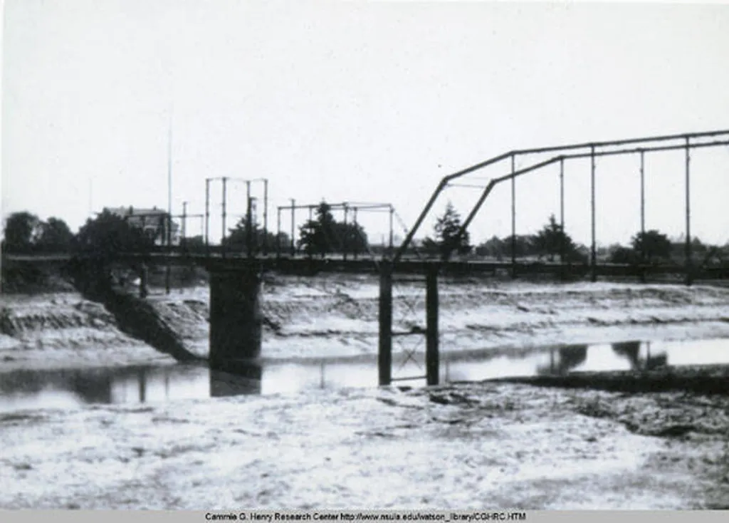 Cane River Bridge during low water level.