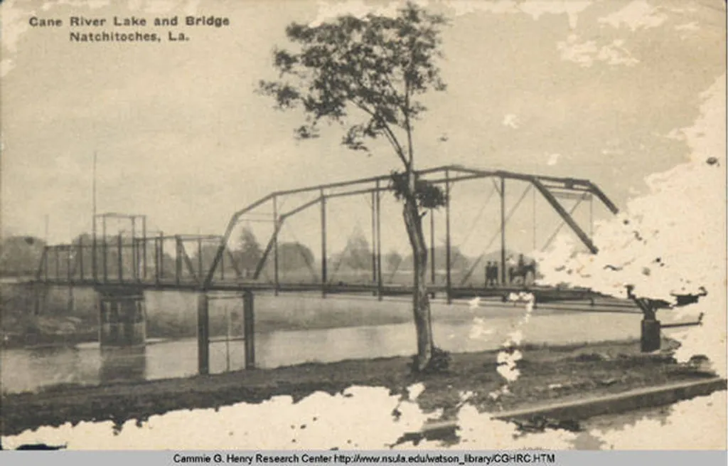 Postcard of Cane River Bridge.