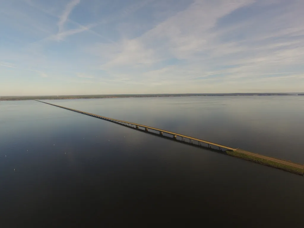 Toledo Bend Lake today and the Pendleton Bridge which crosses it.