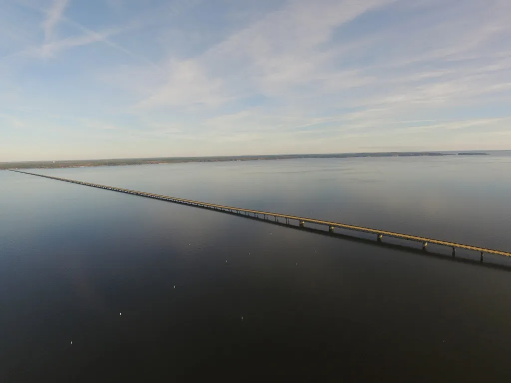 The Pendleton Bridge today, looking towards Louisiana from the Texas side.  