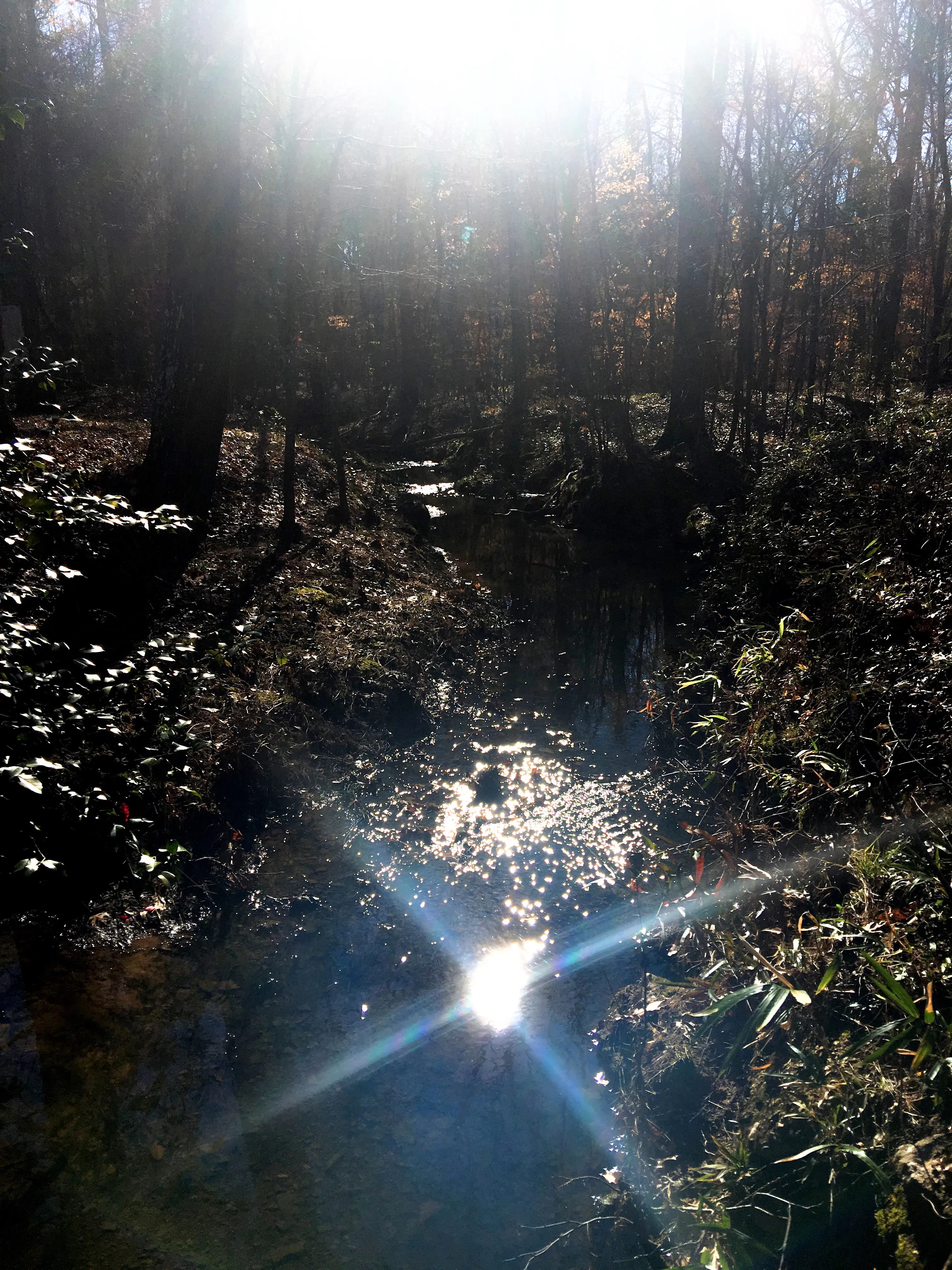 Serene stream which runs in front of Rock Chapel