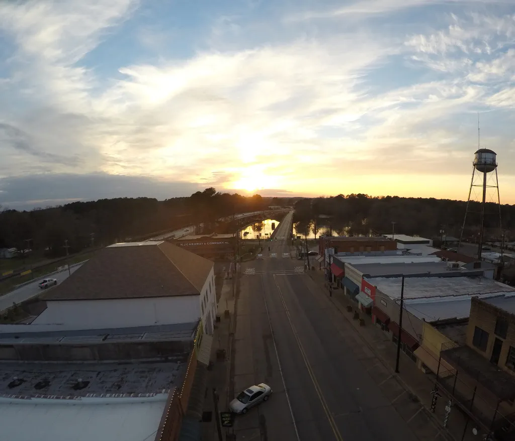 At left, the new bridge between Logansport, Louisiana and Joaquin, Texas is now open to traffic. It is shown at the far left. The old bridge, shown at center, is closed and will eventually be demolished.