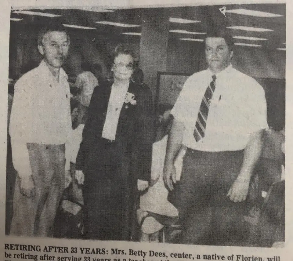 Photograph from the Facebook post “Florien School teachers and staff '84”