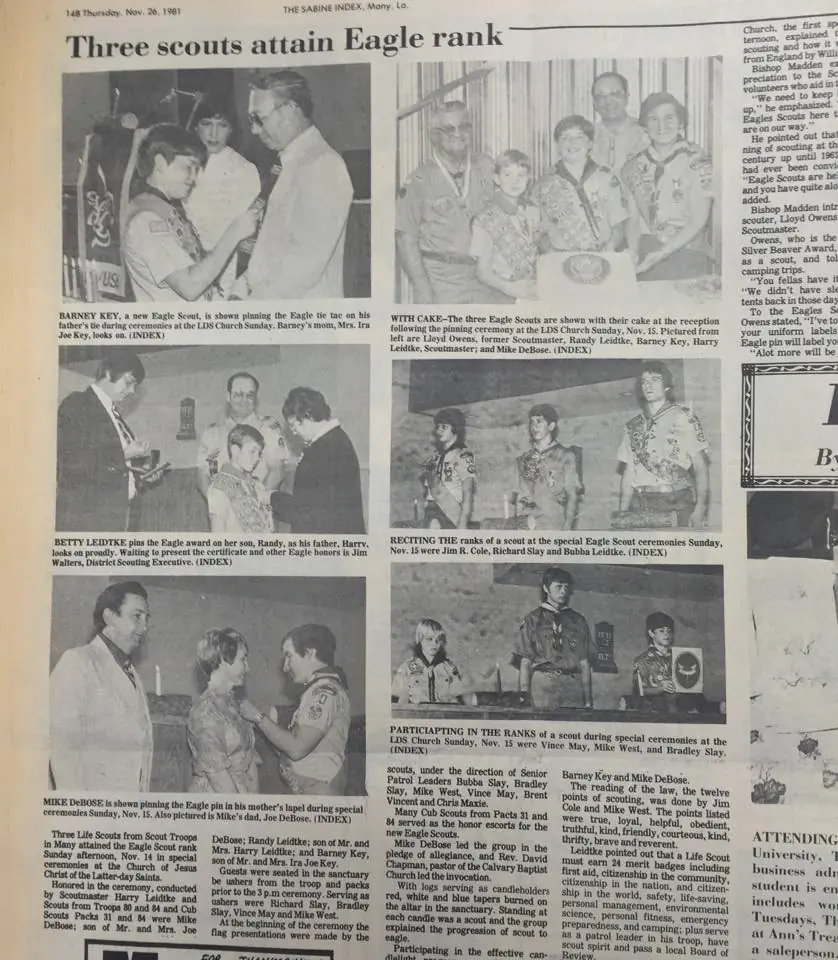 Photograph from the Facebook post “Scouting news '81”