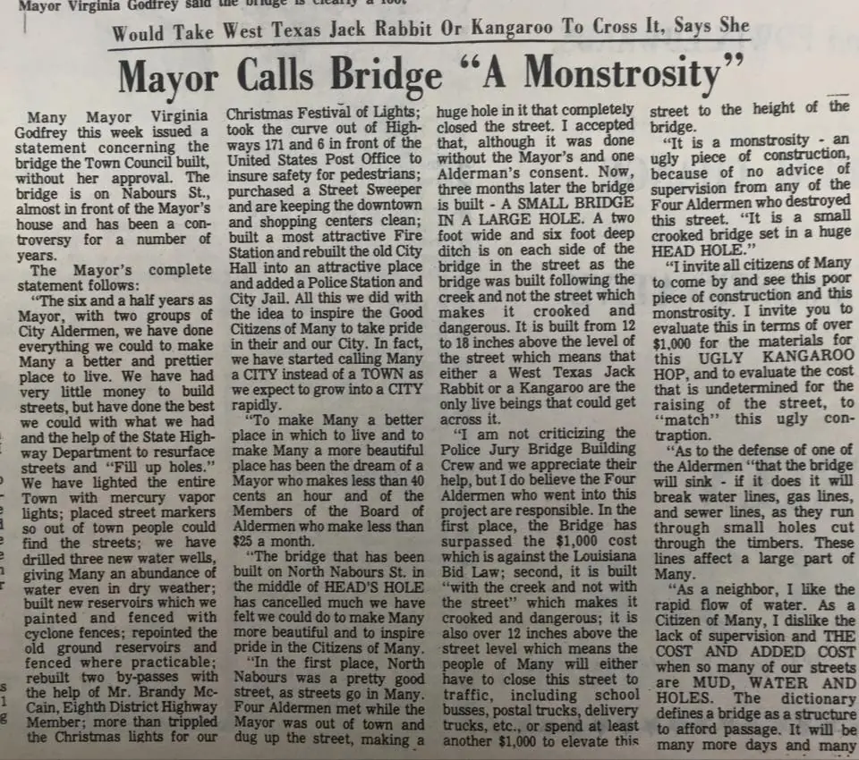 Photograph from the Facebook post “The Mayor did not like this bridge!”