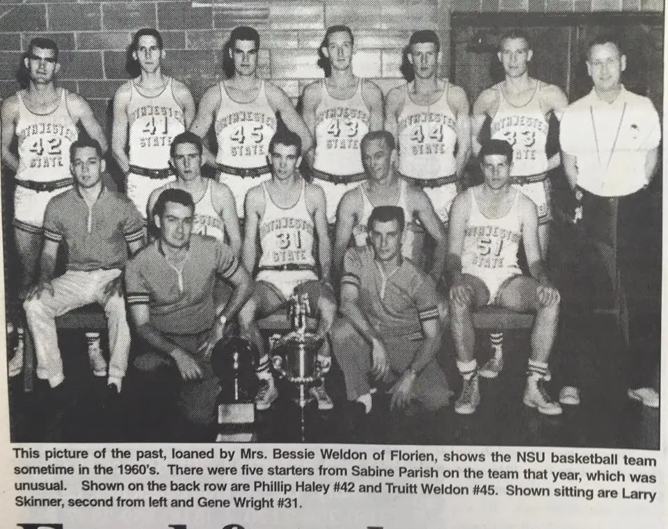 Photograph from the Facebook post “Northwestern team in 60s included Sabine players”