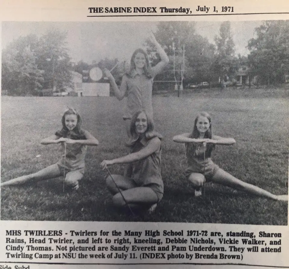 Photograph from the Facebook post “Many Twirlers 1971”