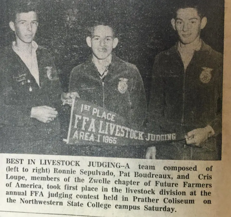 Photograph from the Facebook post “1965 Negreet FFA”