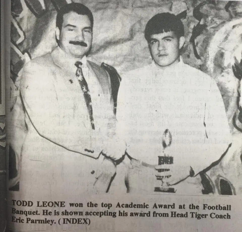 Photograph from the Facebook post “Tiger football banquet 1994”