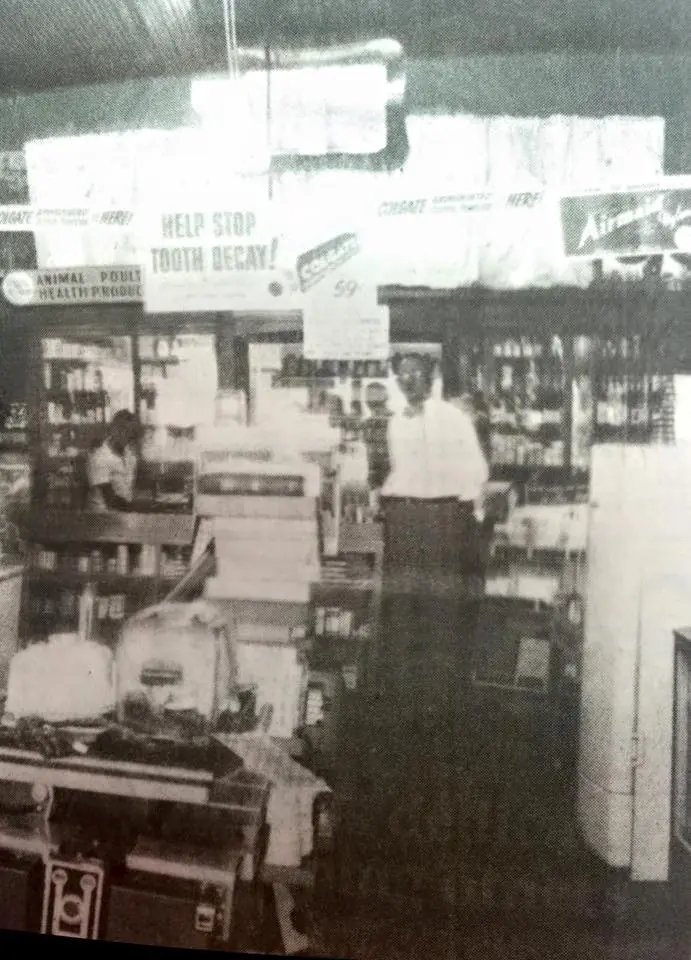 Photograph from the Facebook post “Inside Pleasant Hill Pharmacy in 1940s.”