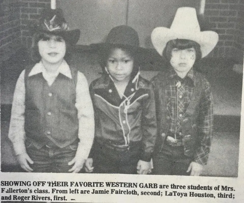 Photograph from the Facebook post “Cowboy Day at Zwolle School, 1981”