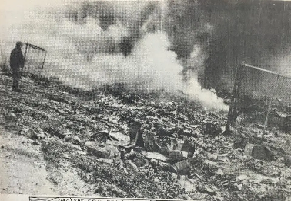 Photograph from the Facebook post “Apparently there was a bit of a trash problem in 1981”