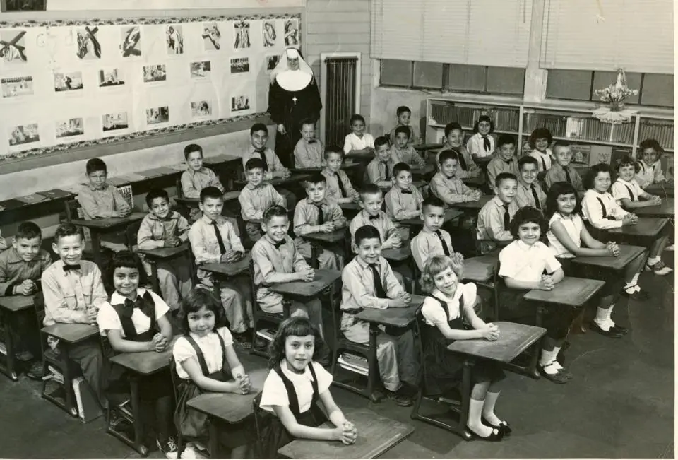 Photograph from the Facebook post “From 1960, Saint Joseph School in Zwolle.”