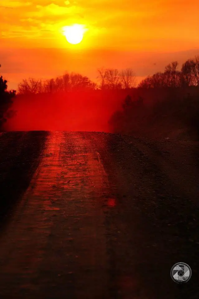 Photograph from the Facebook post “Anthony Road, sunset after a rain.”