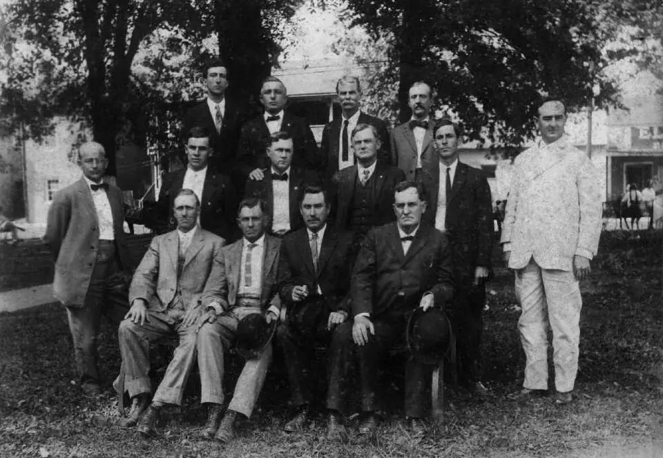 Photograph from the Facebook post “These men constituted a jury in Sabine Parish in the early 1920s.”