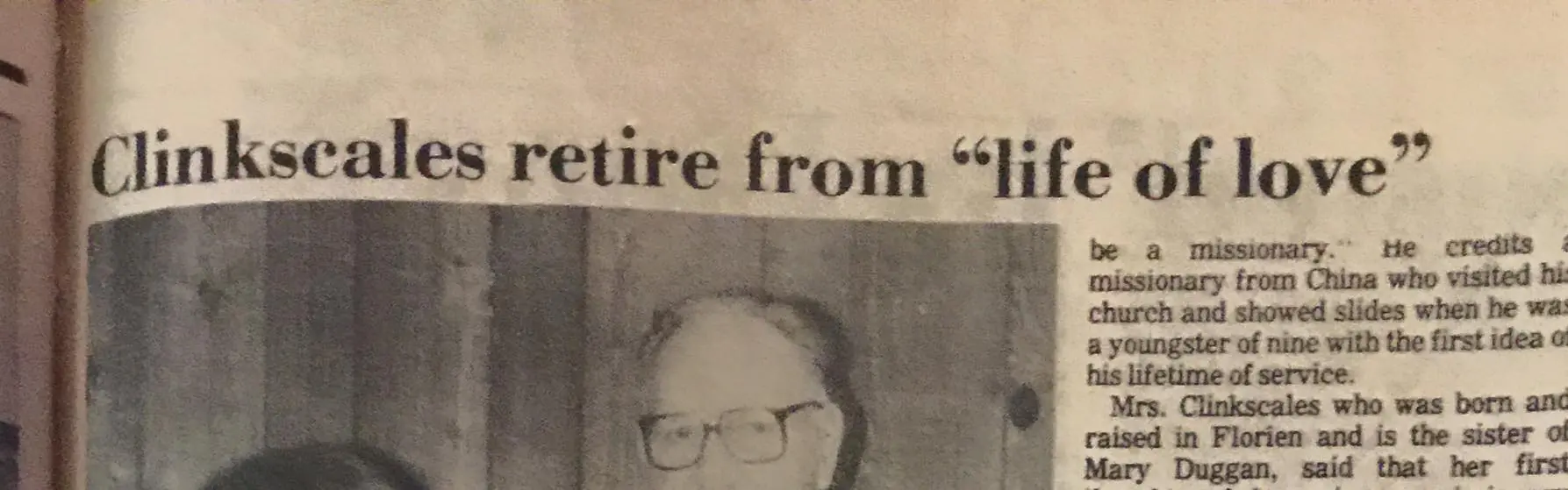 Photograph from the Facebook post “1981~ Clinkscales retire from "life of love"”