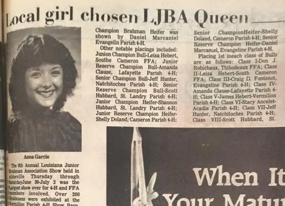Photograph from the Facebook post “1983, Anna Garcie :)”
