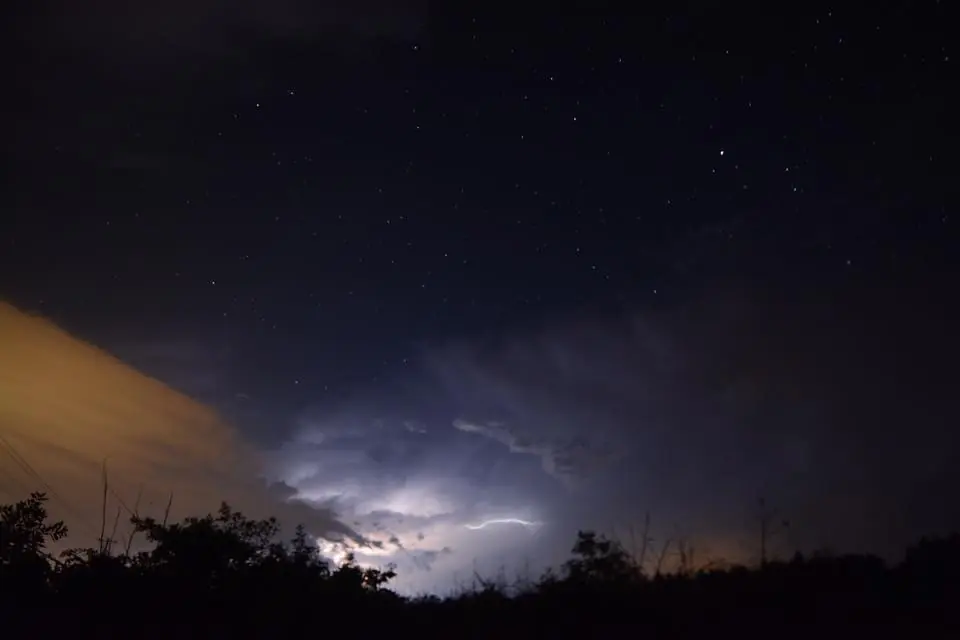 Photograph from the Facebook post “Recent storm activity in Sabine Parish, south of Many.”