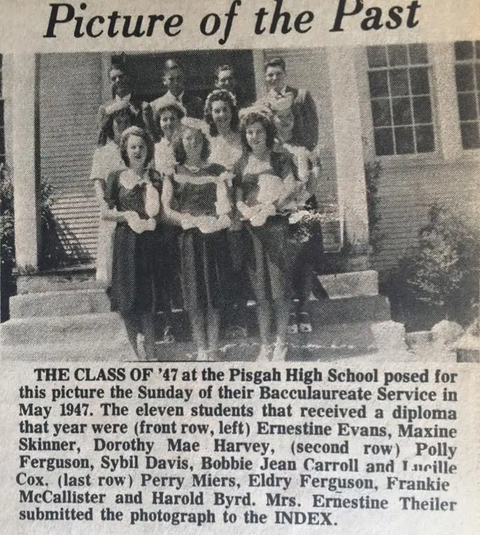 Photograph from the Facebook post “Pisgah School and Clondike School”