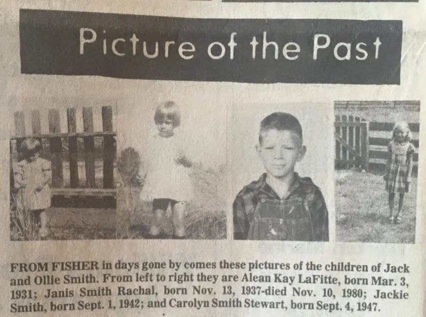 Photograph from the Facebook post “From Fisher, Louisiana, children of Jack and Ollie Smith”