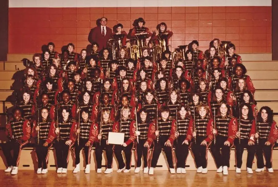 Photograph from the Facebook post “Great photo of Many band, in early 1980s (perhaps '81).”