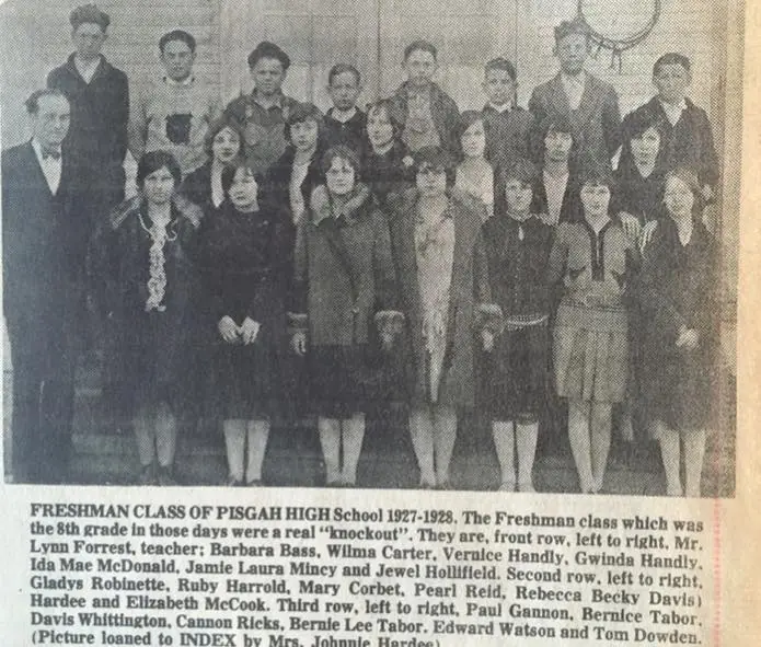Photograph from the Facebook post “Pisgah High 1927”