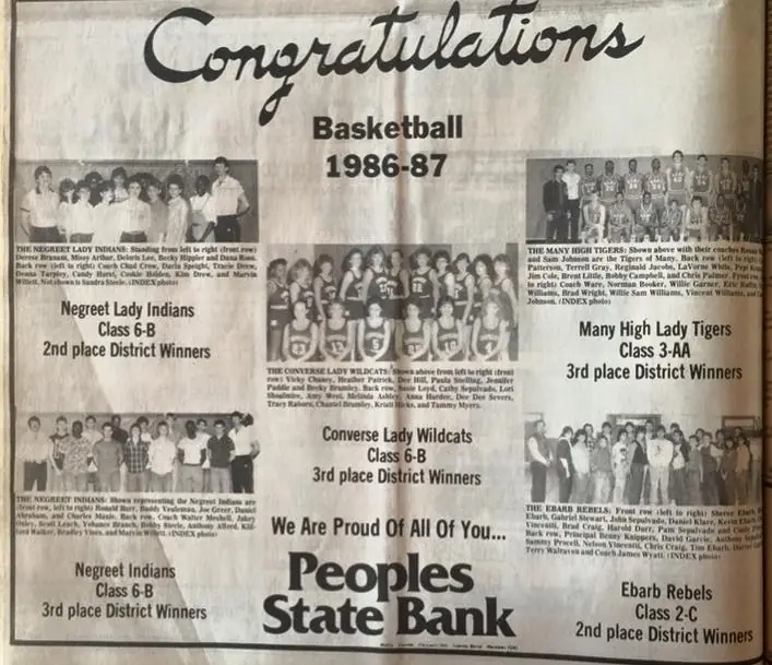 Photograph from the Facebook post “1987 basketball accolades”