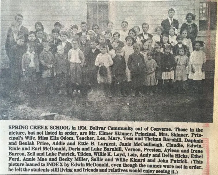 Photograph from the Facebook post “Spring Creek School in 1914.”