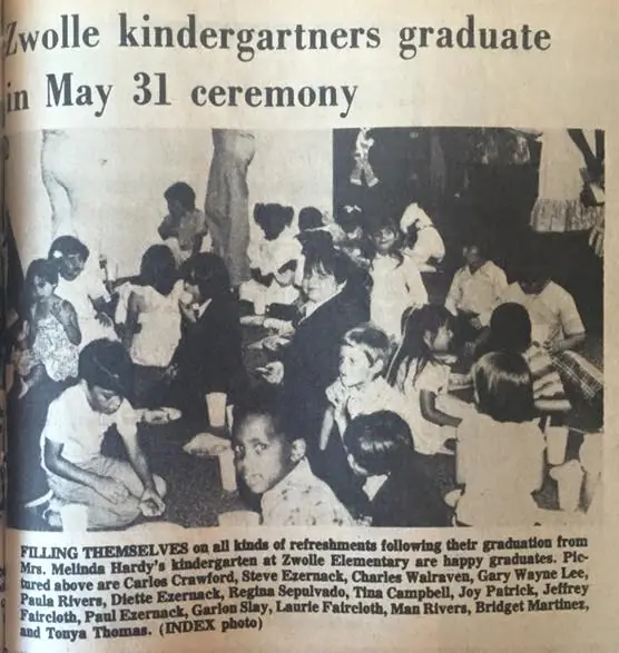 Photograph from the Facebook post “Zwolle kindergarteners, 1978.”
