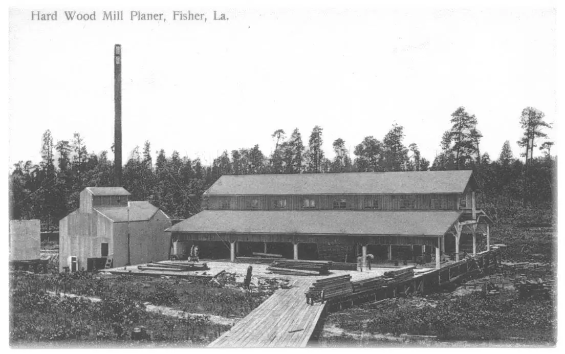 Photograph from the Facebook post “Hard wood mill planer, Fisher, Louisiana.”