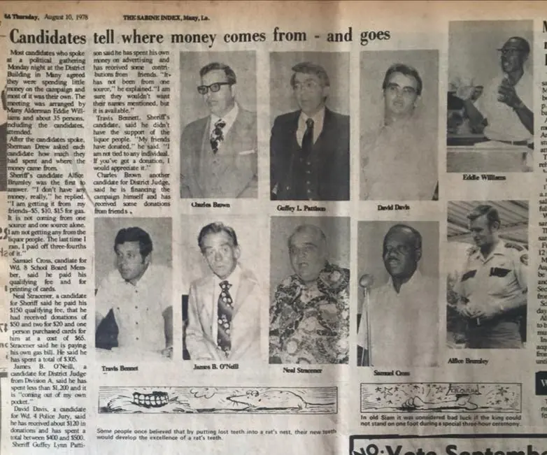 Photograph from the Facebook post “1978 #1978SabineParish #sabinenews”