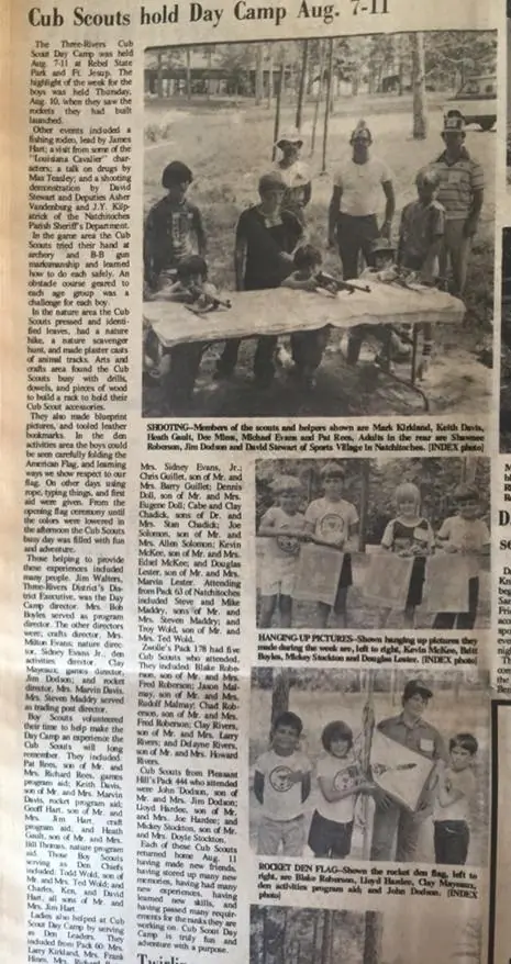 Photograph from the Facebook post “Cub Scouts attend Day Camp, 1978”
