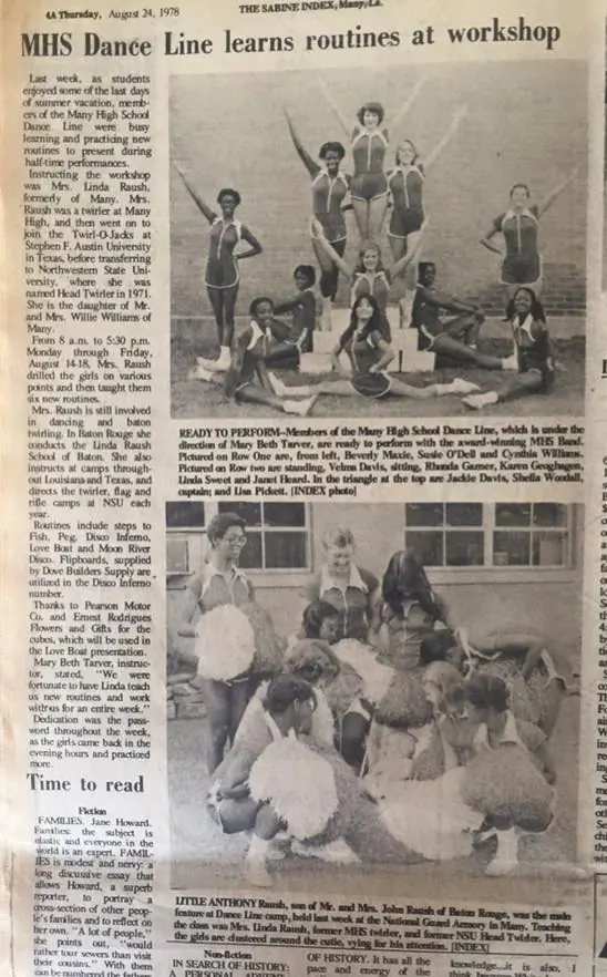 Photograph from the Facebook post “Many High School Dance Line, 1978”
