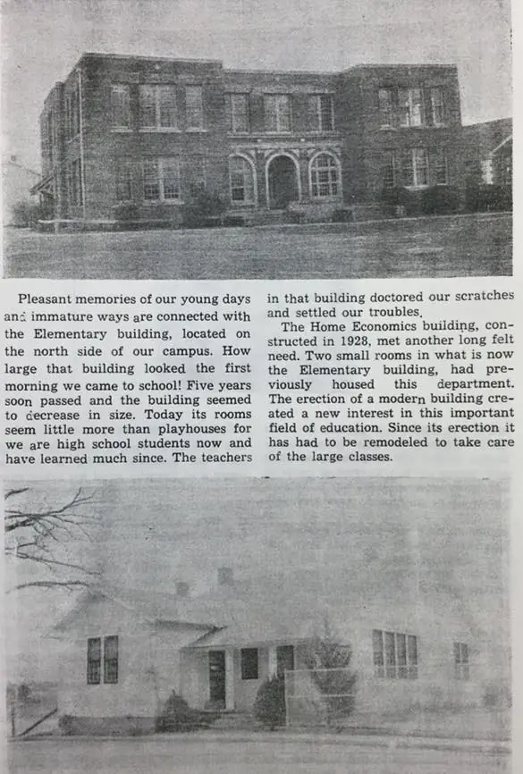 Photograph from the Facebook post “Many High School buildings from the 1939 yearbook.”