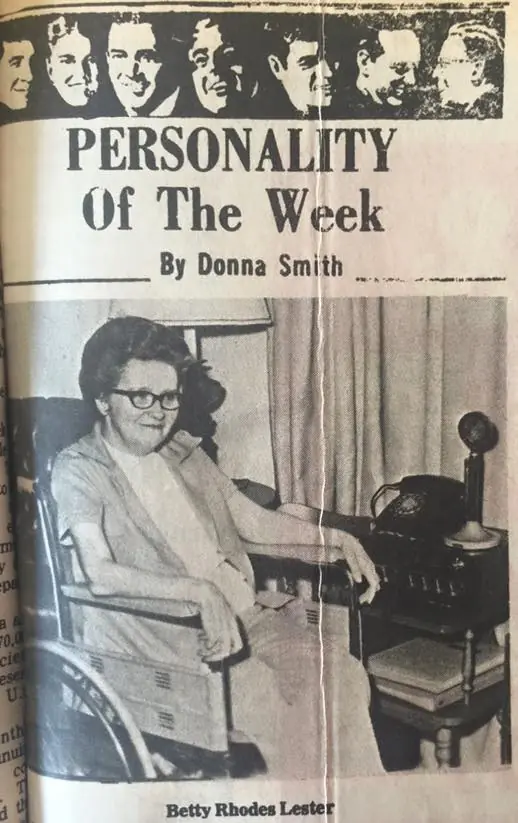 Photograph from the Facebook post “Betty Rhodes Lester.”