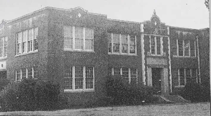 Photograph from the Facebook post “Old Many High School, approx 1939”