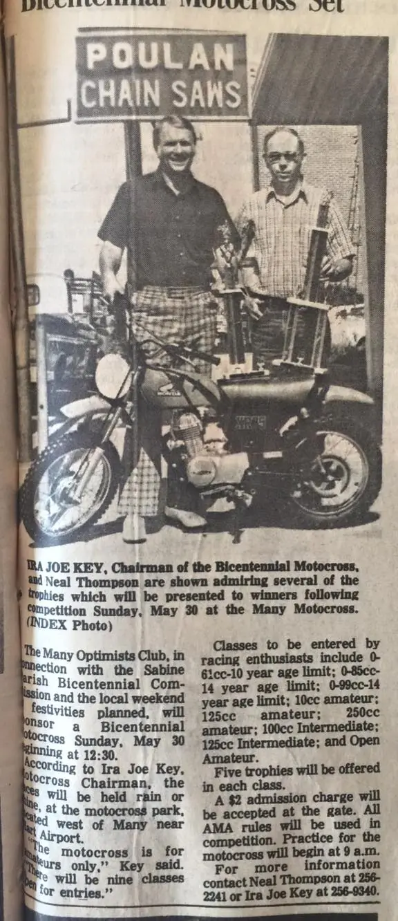 Photograph from the Facebook post “Bicentennial motocross 1976”