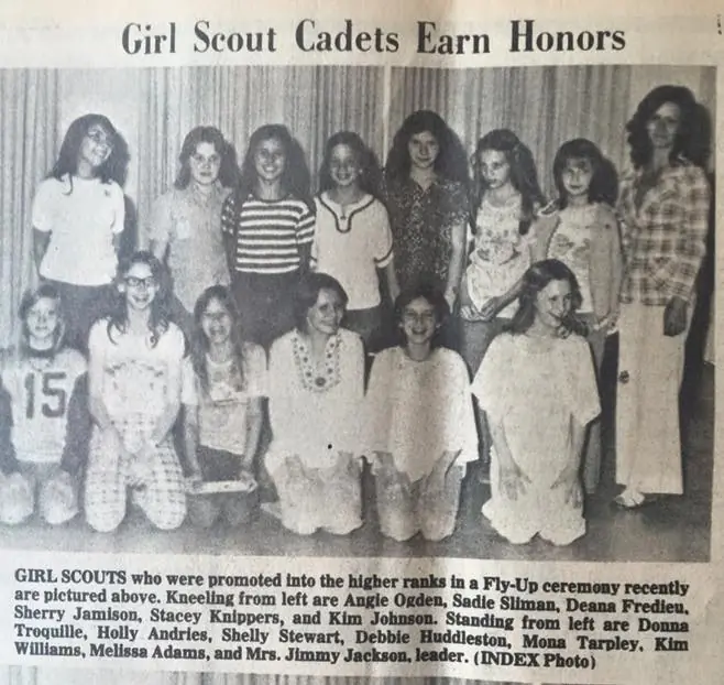 Photograph from the Facebook post “1976, Girl Scouts #sabinegirlscouts”