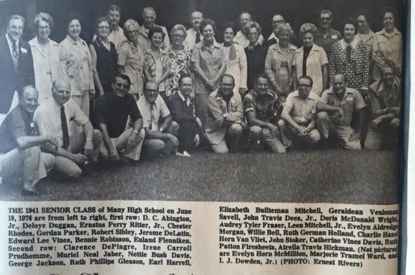 Photograph from the Facebook post “Many High Class of 41 reunites in 1976 #manyhighclassof41”