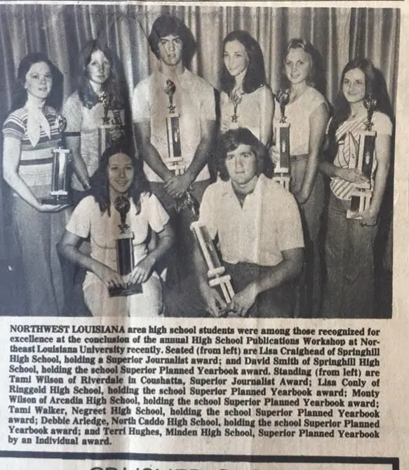 Photograph from the Facebook post “Students recognized, 1976”