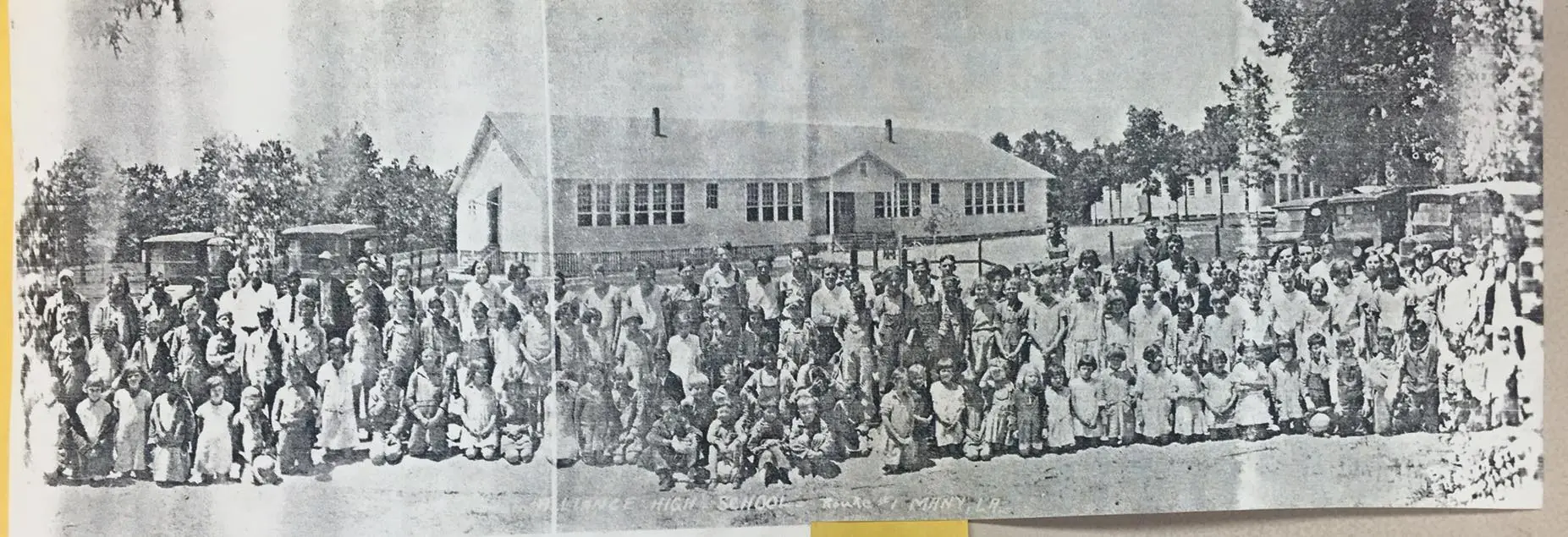 Photograph from the Facebook post “Old Alliance School, 1929.”