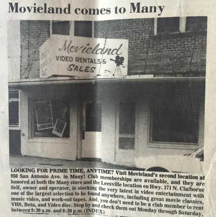 Photograph from the Facebook post “1983, the age of video rentals!”