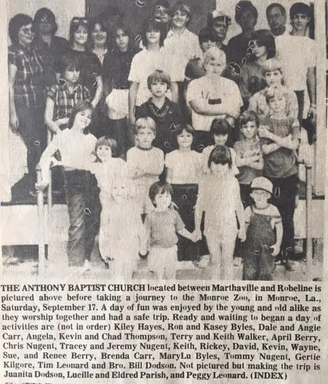 Photograph from the Facebook post “Anthony Baptist Church, 1982”