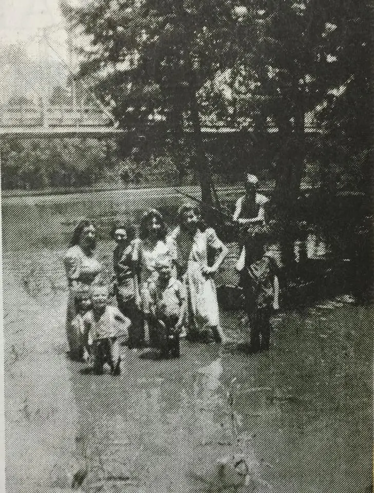 Photograph from the Facebook post “The Sabine River at flood stage in the 1940s.”