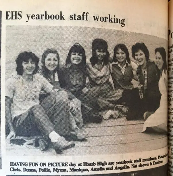 Photograph from the Facebook post “Ebarb High yearbook staff.”