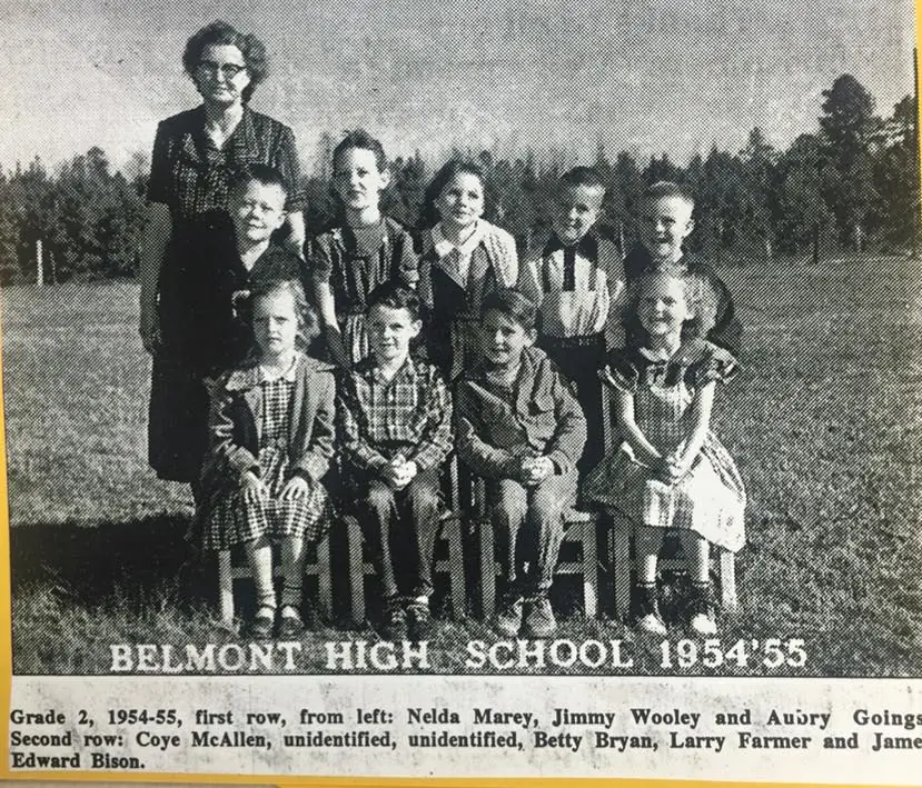 Photograph from the Facebook post “Belmont High School students during the 1954-55 school year”