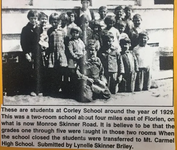 Photograph from the Facebook post “Corley School students in 1929 and in 1914 in second picture.”