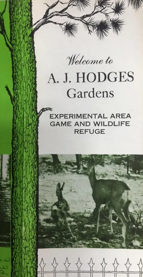 Photograph from the Facebook post “This is one of the first, if not the first, brochures for Hodges Gardens Park.”